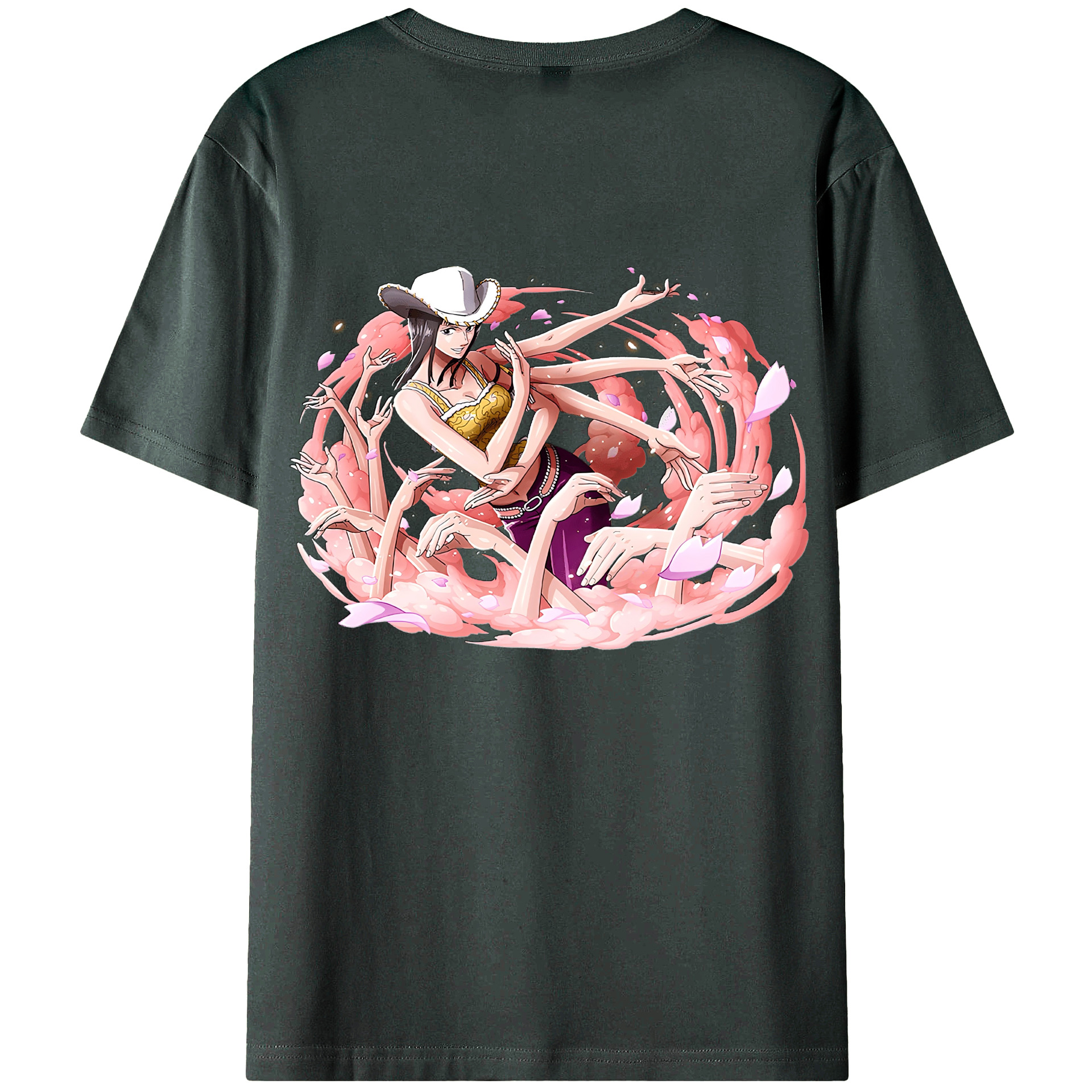 ワンピース ニコ・ロビン ONE PIECE Nico Robin 綿100％ メンズ半袖Tシャツ（バックプリント） 通気性